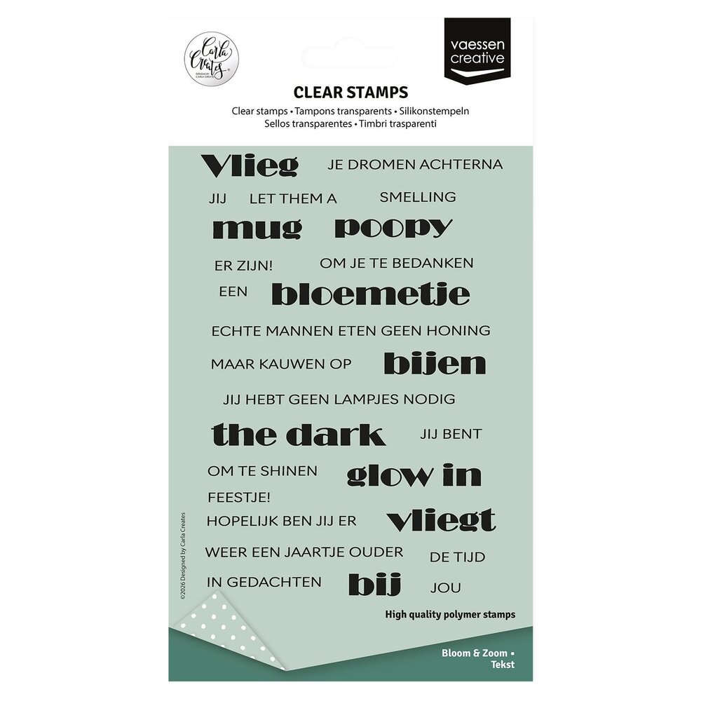 Vaessen Creative Clear Stamps Tekst Bloom & Zoom (CAR0304)