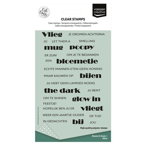 Vaessen Creative Clear Stamps Tekst Bloom & Zoom (CAR0304)