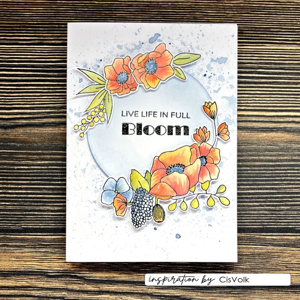 Vaessen Creative Clear Stamps Flowers Round Edge (CAR0308)