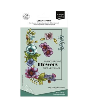 Vaessen Creative PRE-ORDER Clear Stamps Flowers Square Edge (CAR0309)
