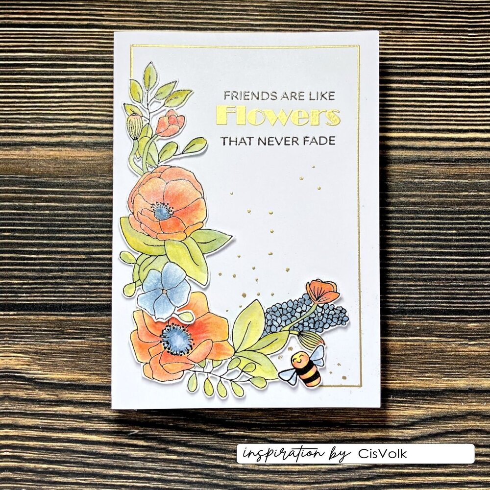 Vaessen Creative Clear Stamps Flowers Square Edge (CAR0309)