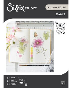 Sizzix Studio Willow Wolfe Clear Stamps Cosmo and Butterflies (666924)