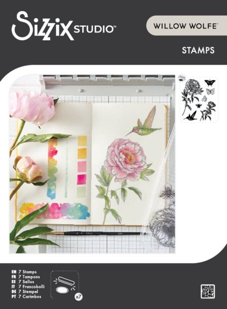 Sizzix Studio Willow Wolfe Clear Stamps Flowers and Creatures (666926) Sizzix Studio Willow Wolfe Clear Stamps Flowers and Creatures (666926)