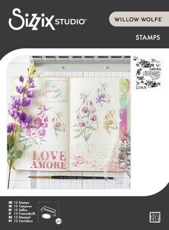 Sizzix Studio Willow Wolfe Clear Stamps Love Letters (667094)
