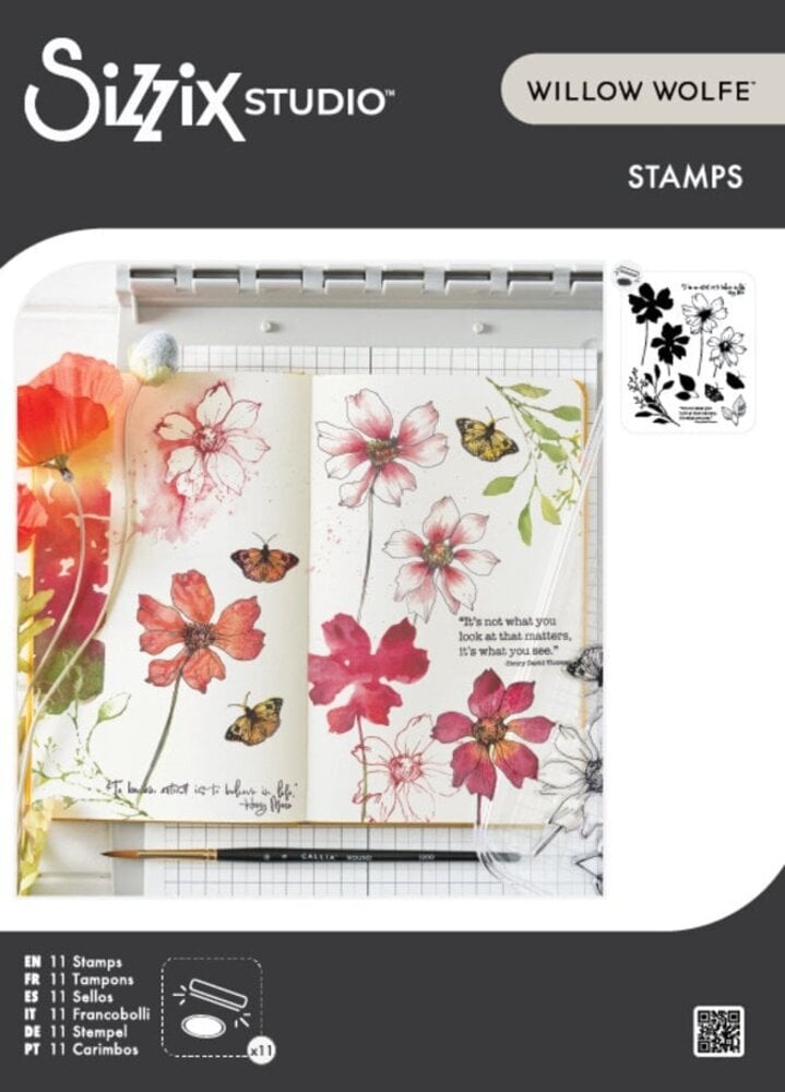 Sizzix Studio Willow Wolfe Clear Stamps Wild Blooms (667095)