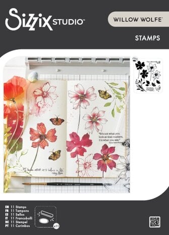 Sizzix Studio Willow Wolfe Clear Stamps Wild Blooms (667095)