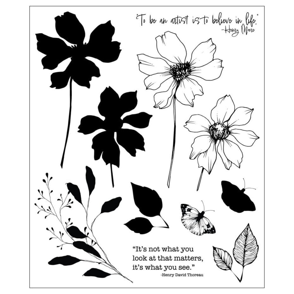 Sizzix Studio Willow Wolfe Clear Stamps Wild Blooms (667095)