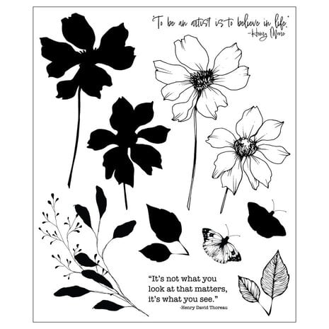Sizzix Studio Willow Wolfe Clear Stamps Wild Blooms (667095)