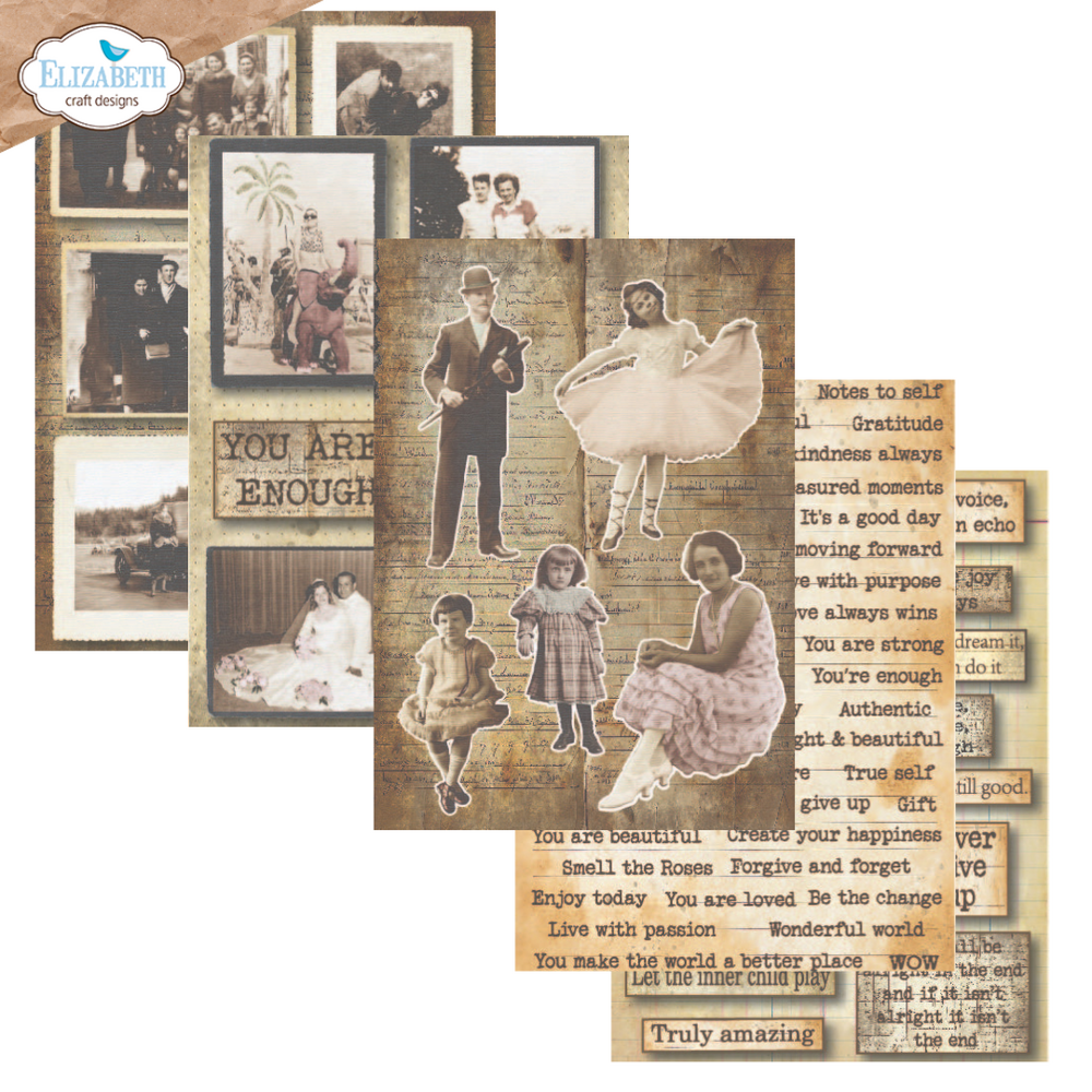 Elizabeth Craft Designs Journal Ephemera 1 A5 Patterned Cardstock (PS01) Elizabeth Craft Designs Journal Ephemera 1 A5 Patterned Cardstock (PS01)