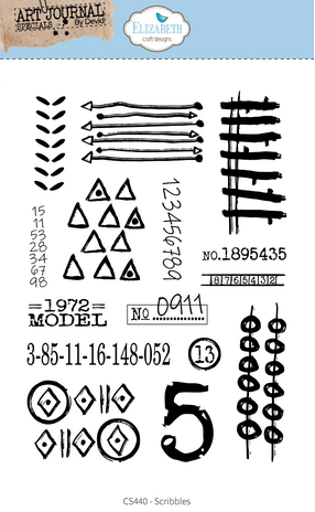 Elizabeth Craft Designs Hello You! A5 Clear Stamps Scribbles (CS440)