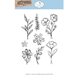 Elizabeth Craft Designs Hello You! Stamp & Dies Flower Scribbles (CSD441)