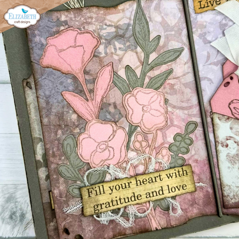 Elizabeth Craft Designs Hello You! Stamp & Dies Flower Scribbles (CSD441)