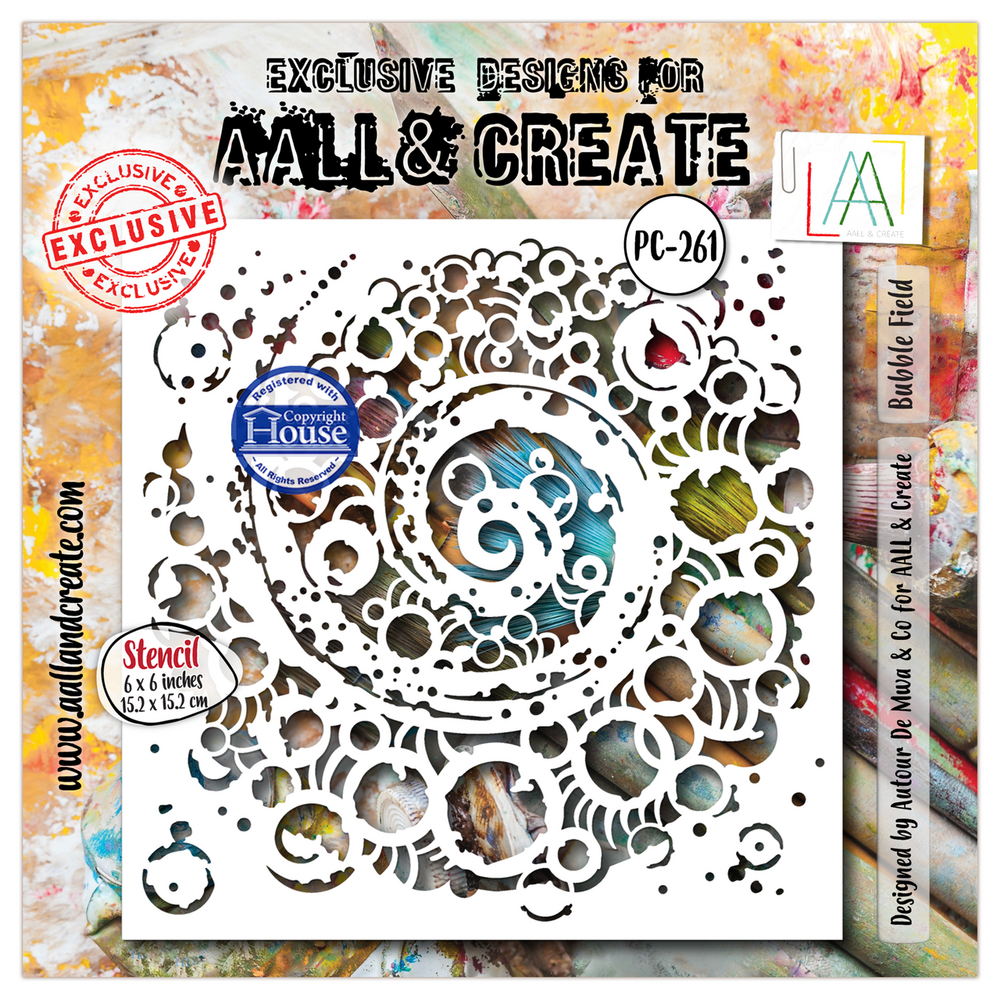 AALL and Create Masking Stencil 6x6 Inch Bubble Field (AALL-PC-261)