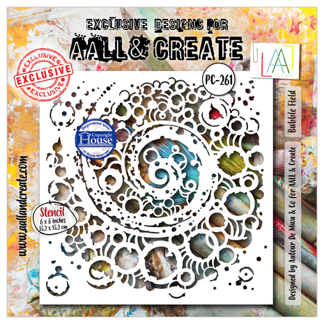 AALL and Create Masking Stencil 6x6 Inch Bubble Field (AALL-PC-261)