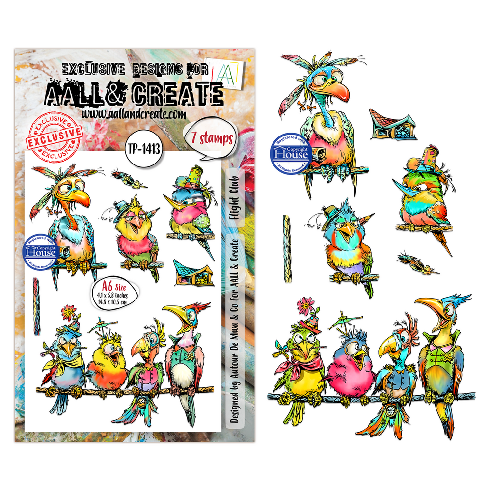 AALL and Create Clear Stamp Set A6 Flight Club (AALL-TP-1413)