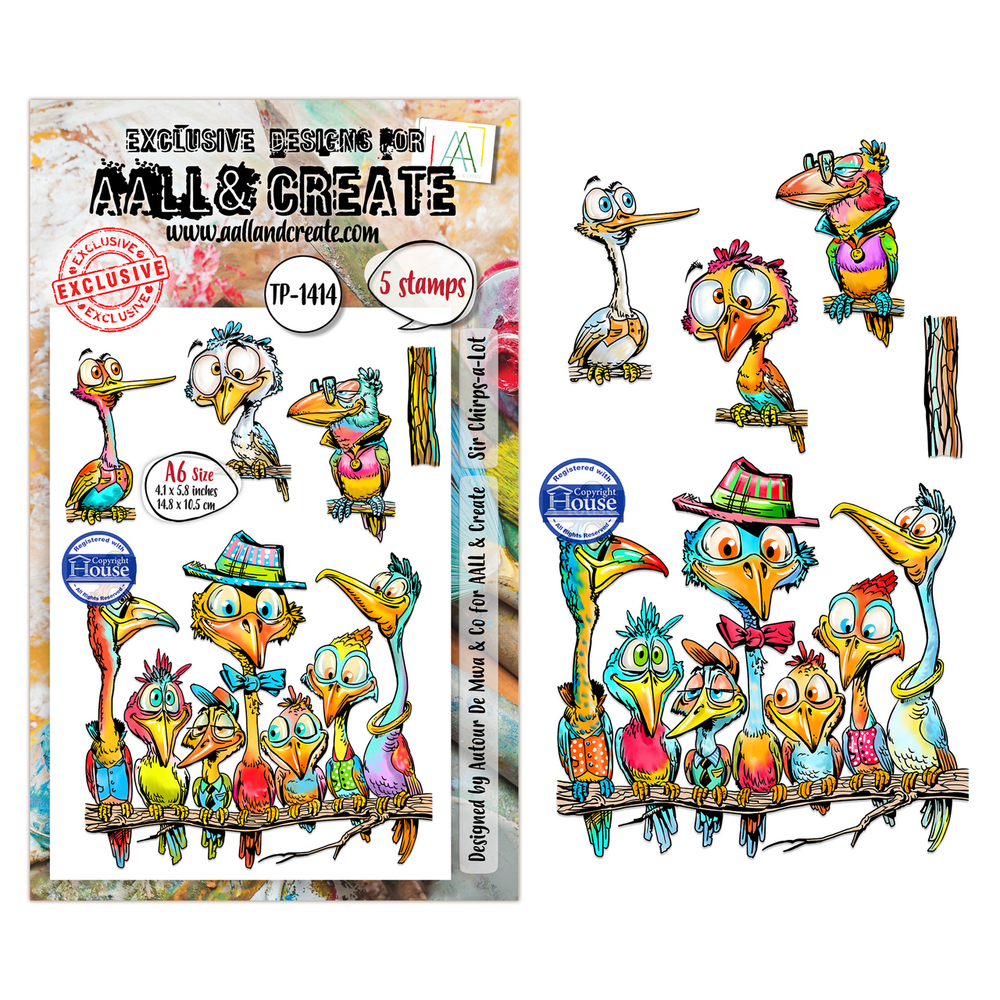 AALL and Create Clear Stamp Set A6 Sir Chirps-a-Lot (AALL-TP-1414)
