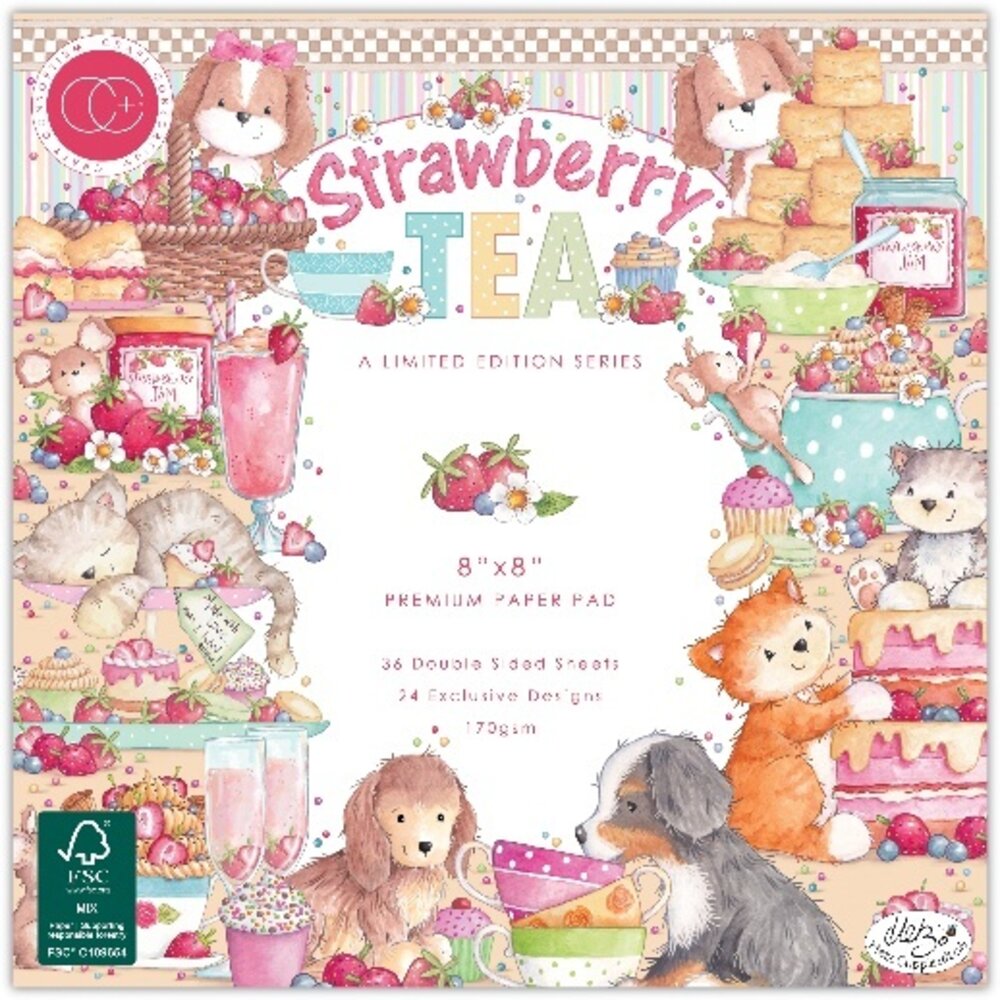 Craft Consortium Strawberry Tea 8x8 Inch Premium Paper Pad (CCLPAD002)