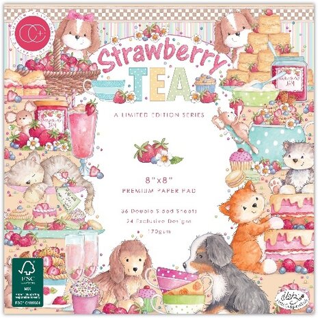 Craft Consortium PRE-ORDER Strawberry Tea 8x8 Inch Premium Paper Pad (CCLPAD002)