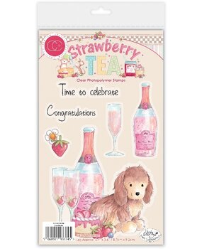 Craft Consortium Strawberry Tea Clear Stamp Celebrate (CCLSTMP006)