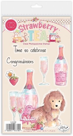 Craft Consortium PRE-ORDER Strawberry Tea Clear Stamp Celebrate (CCLSTMP006)