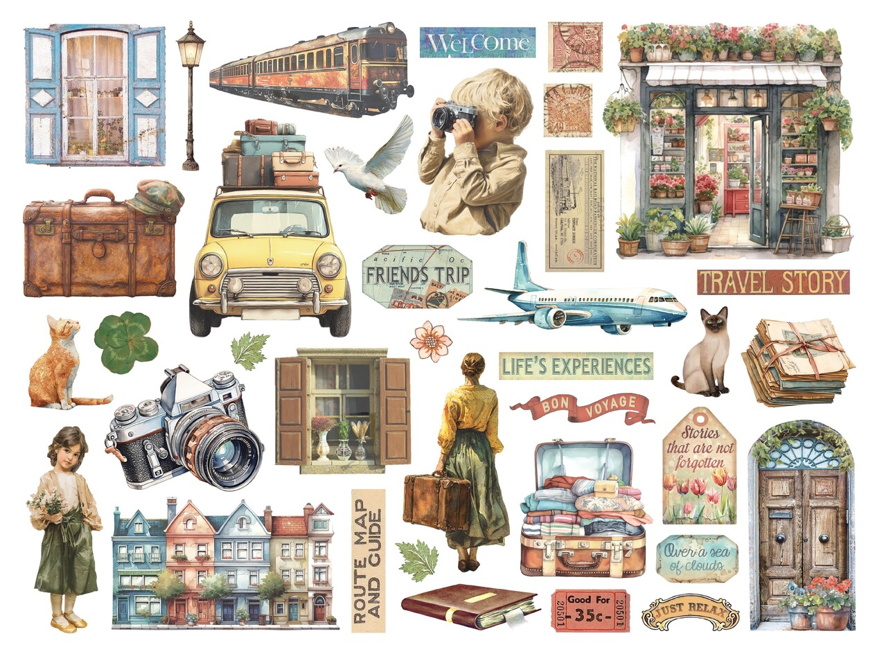 Stamperia Art of Travelling Die Cuts (DFLDC131)