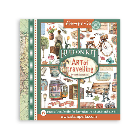 Stamperia Art of Travelling 6x6 Inch Rub-On Assortment (DFLRBX12)