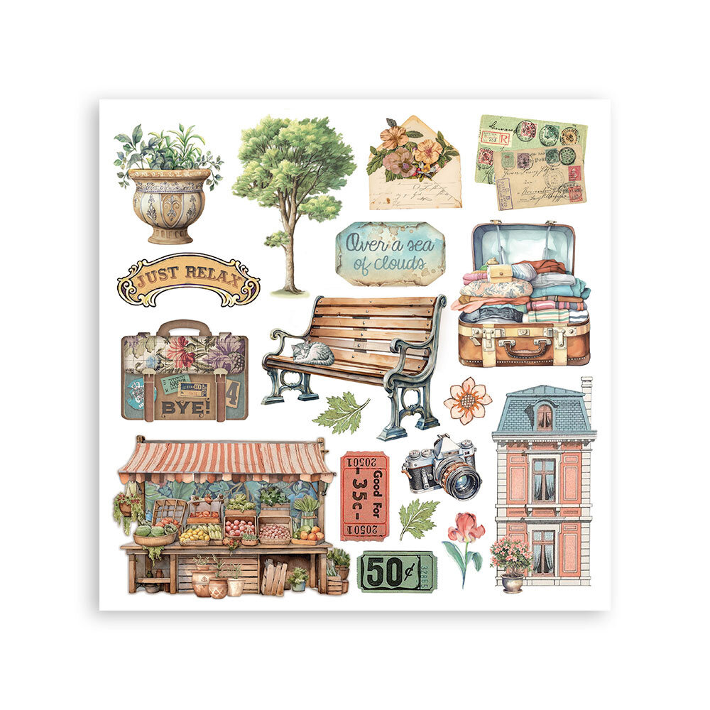 Stamperia Art of Travelling 6x6 Inch Rub-On Assortment (DFLRBX12)
