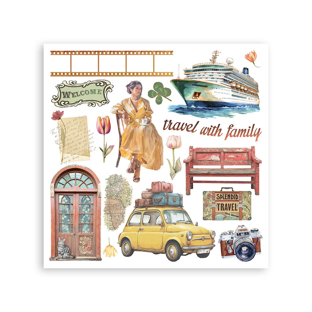 Stamperia Art of Travelling 6x6 Inch Rub-On Assortment (DFLRBX12)