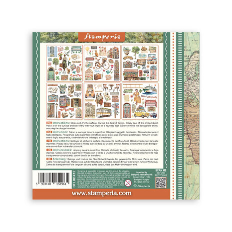 Stamperia Art of Travelling 6x6 Inch Rub-On Assortment (DFLRBX12)