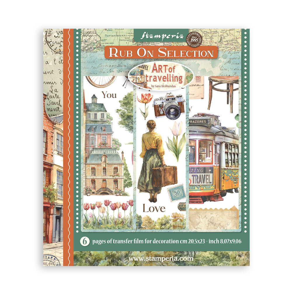 Stamperia Art of Travelling 8x8 Inch Rub-On Assortment (DFLRBXG05)