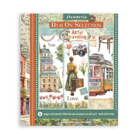 Stamperia Art of Travelling 8x8 Inch Rub-On Assortment (DFLRBXG05)