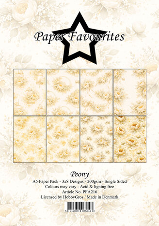 Paper Favourites Peony A5 Paper Pack (PFA216)