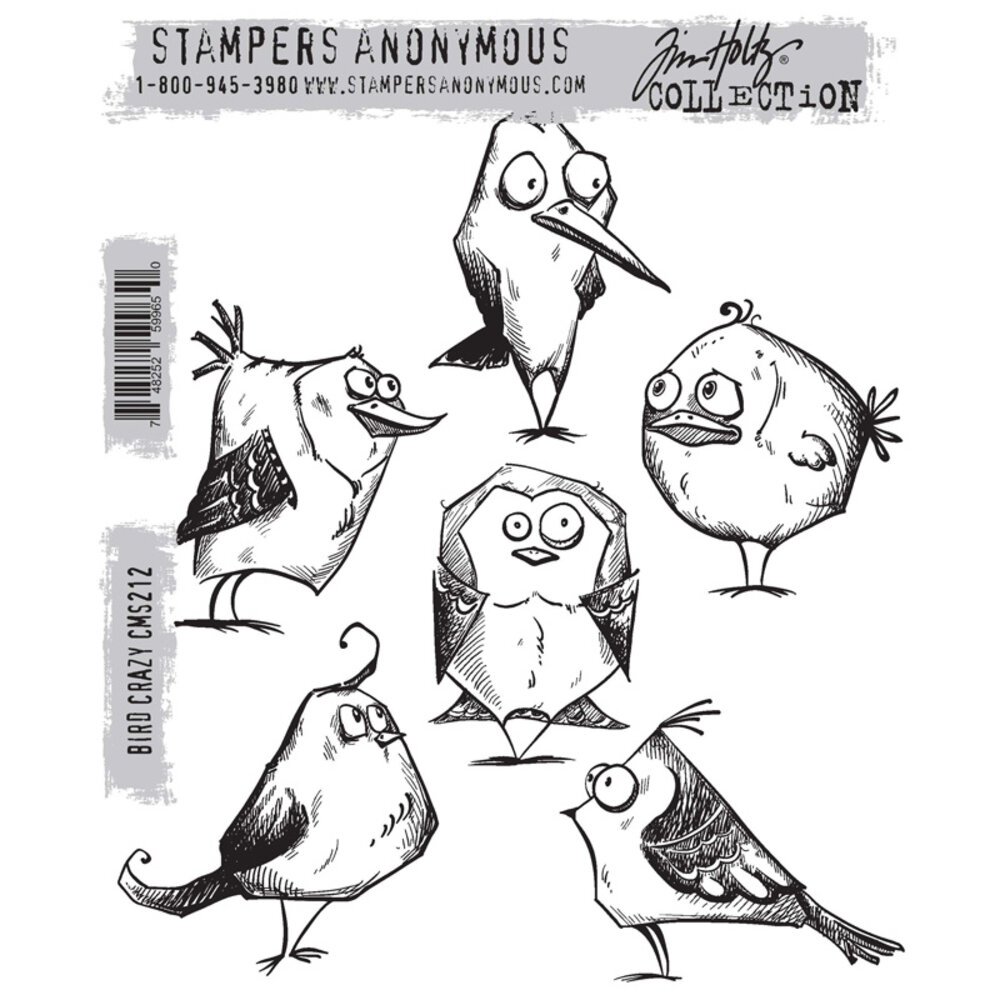 Stampers Anonymous Cling Stamps Bird Crazy (CMS212)