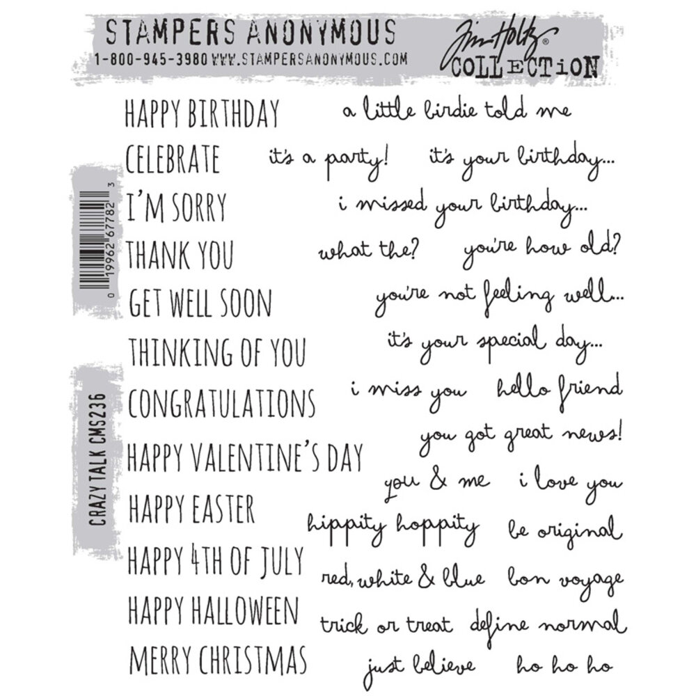 Stampers Anonymous Cling Stamps Crazy Talk (CMS236)
