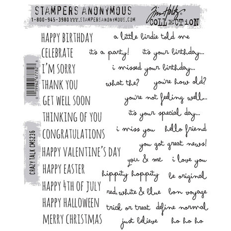 Stampers Anonymous Cling Stamps Crazy Talk (CMS236)