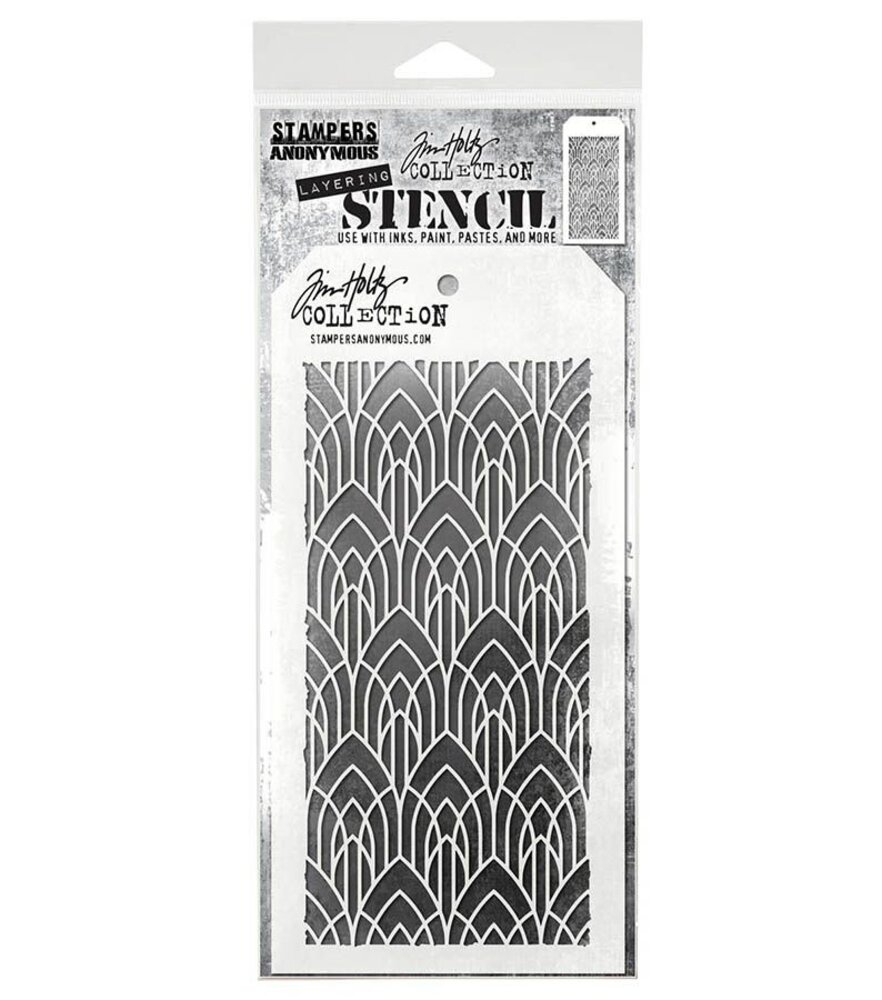 Stampers Anonymous Tim Holtz Deco Arch Layering Stencil (THS147)
