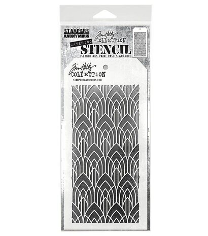 Stampers Anonymous Tim Holtz Deco Arch Layering Stencil (THS147)