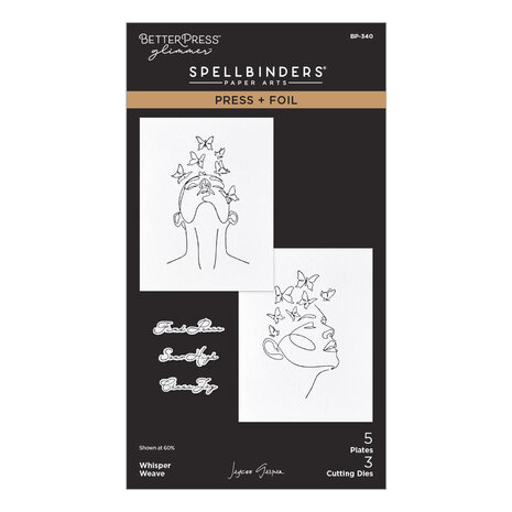 Spellbinders PRE-ORDER All My Senses Whisper Weave Press Plate & Die Set (BP-340)