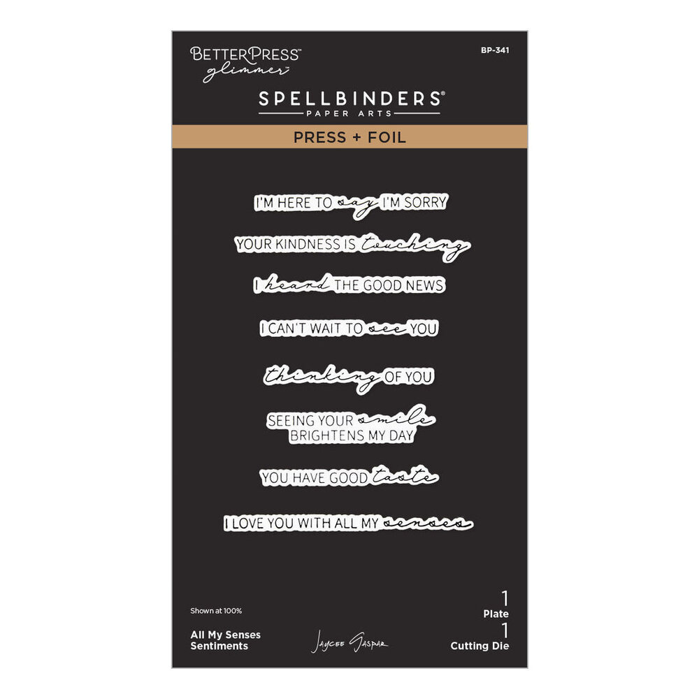 Spellbinders PRE-ORDER All My Senses Sentiments Press Plate & Die Set (BP-341)