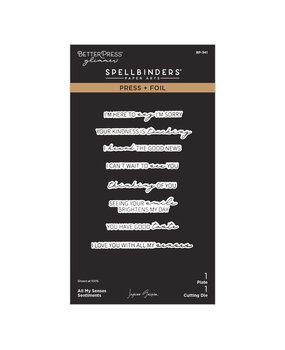 Spellbinders PRE-ORDER All My Senses Sentiments Press Plate & Die Set (BP-341)