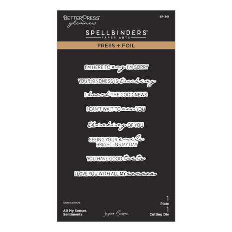 Spellbinders PRE-ORDER All My Senses Sentiments Press Plate & Die Set (BP-341)