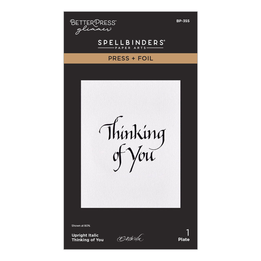 Spellbinders Upright Italic Everyday Sentiments Thinking of You Press & Foil Plate (BP-355)