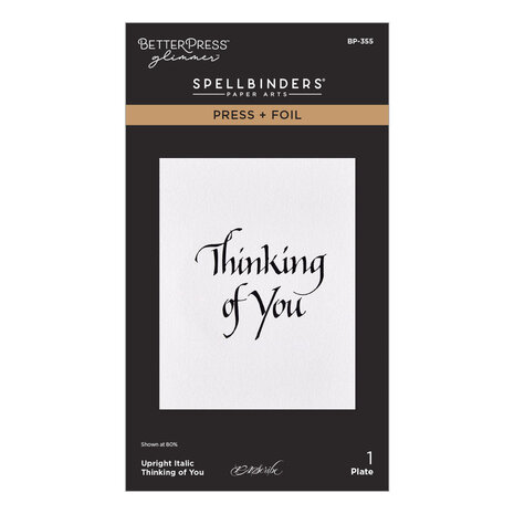 Spellbinders Upright Italic Everyday Sentiments Thinking of You Press & Foil Plate (BP-355)