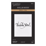 Spellbinders PRE-ORDER Upright Italic Everyday Sentiments Thank You! Press & Foil Plate (BP-356)