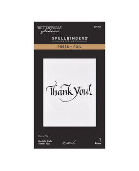 Spellbinders Upright Italic Everyday Sentiments Thank You! Press & Foil Plate (BP-356)