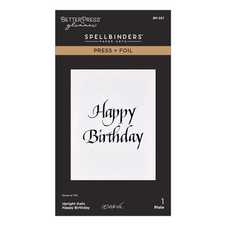Spellbinders Upright Italic Everyday Sentiments Happy Birthday Press & Foil Plate (BP-357)