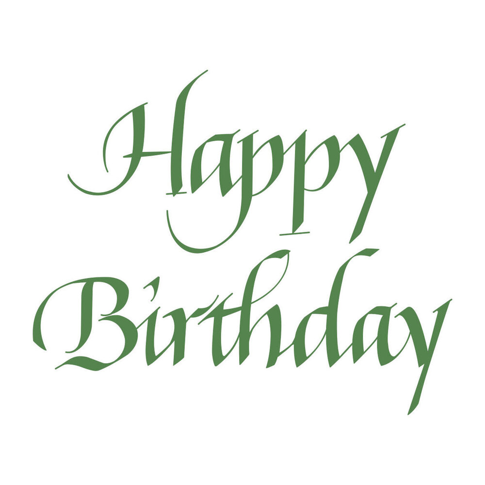 Spellbinders Upright Italic Everyday Sentiments Happy Birthday Press & Foil Plate (BP-357)