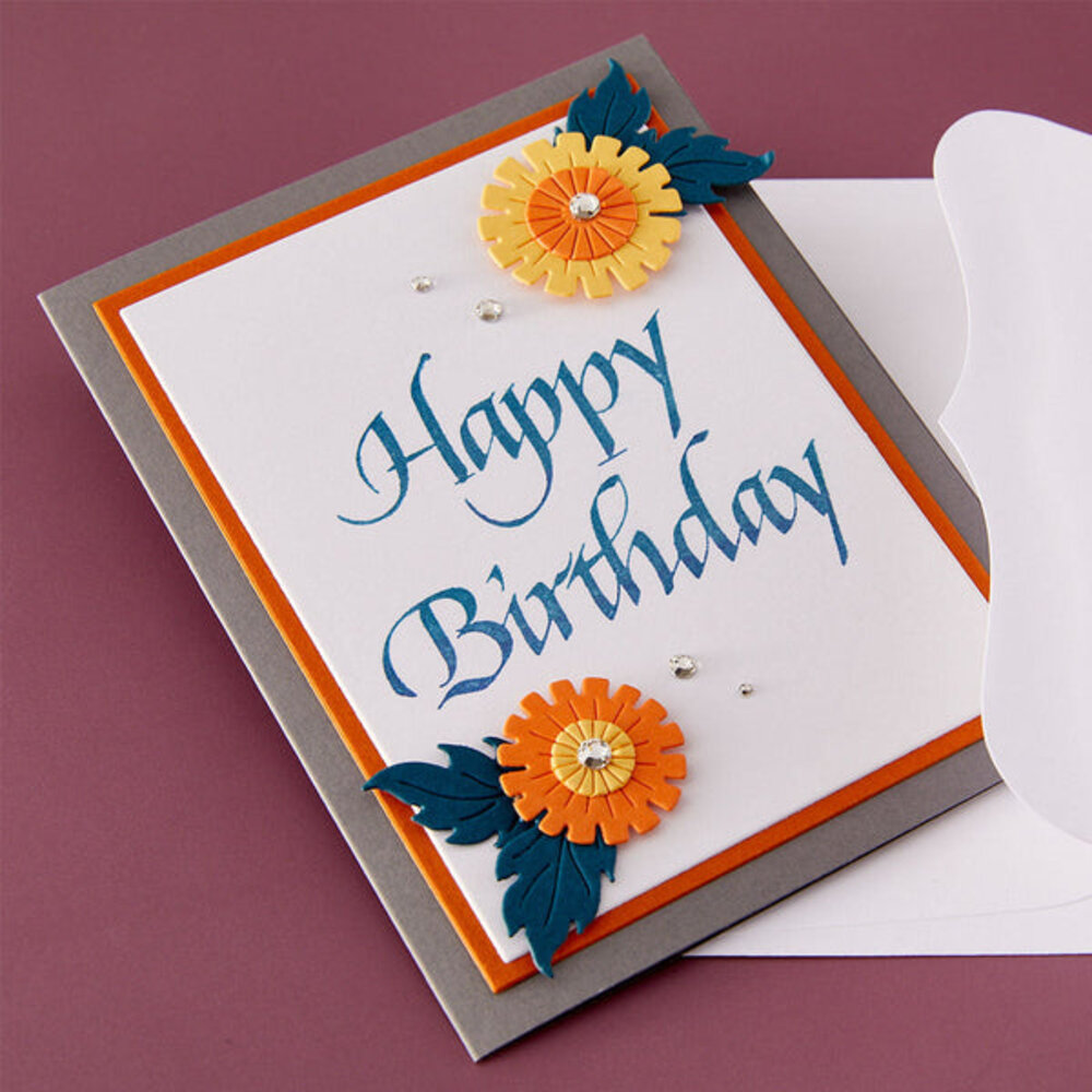 Spellbinders PRE-ORDER Upright Italic Everyday Sentiments Happy Birthday Press & Foil Plate (BP-357)