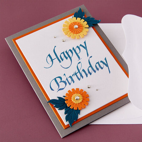Spellbinders PRE-ORDER Upright Italic Everyday Sentiments Happy Birthday Press & Foil Plate (BP-357)