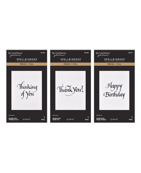 Spellbinders PRE-ORDER Upright Italic Everyday Sentiments Press and Foil Bundle (BD-1065)